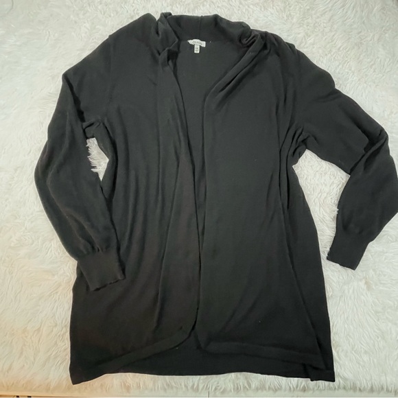 Ella Moss Black Open-Front Sweater - Picture 2 of 8